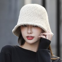 뽀글이 양털 벙거지 모자 여성 겨울 버킷햇 빅사이즈 방한모자