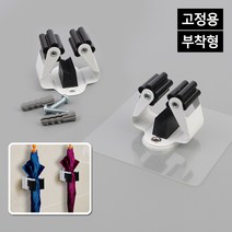 다용도 우산 행거 밀대 걸레대 빗자루 벽 고정용 홀더, 부착형
