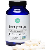 Ora Organic Probiotics with Prebiotics - Vegan Prebiotic and Probiotic for Digestive Health Dairy-Free Gluten-Free for Sensitive Stomachs - 60 Easy to, 52 Billion CFU