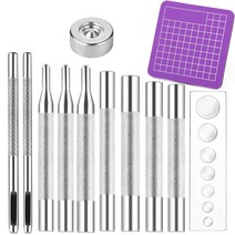 Fenrry 11 PCS Leather Snap Fasteners Kit Metal Button Press Studs with Installation Tools for Clothi, 한개옵션0