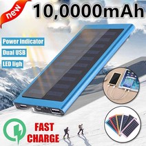 ARTECK®100000mAh 보조배터리 초박형 9mm 태양광 발전 은행 LED 조명 포함 모든 유형 전화용 외부 태양열 충전기전원 은행, 블랙