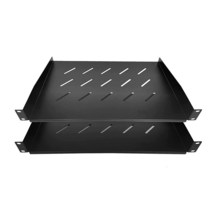 RIVECO 2피스 1U 서버 랙 선반 30.5cm(12인치) 범용 캐비닛 및 랙 레일 마운트 캔틸레버 48.3cm(19인치) 네트워크 장비 트레이용 블랙