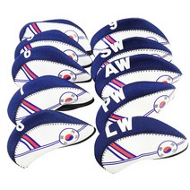 10 개/대 국기 골프 클럽 헤드 커버 골퍼 아이언 프로텍터 세트, [01] Blue White 10pcs