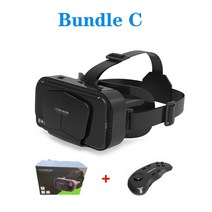 vr 3d 안경 가상 현실 3D VR 헤드셋 스마트 안경 헬멧 스마트폰용 휴대폰 모바일 7 인치 렌즈 컨트롤러, [03] Bundle C