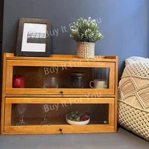 주방 미니수납장 원목 다용도 그릇장 수납함 복고풍, 허니컬러 60cm