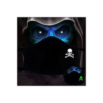 면마스크 빛나는 해골 마스크 페이스 마스크 코튼 워셔블 입 유니섹스 나이트 글로우 방진 야외 PM2.5 하프 1 개, Unisex, A14