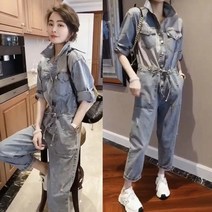 [Myshe]패션 슬림 바지 여성 가을 데님 점프슈트 Myshe qxz1208YClt7