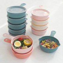 [올리오] 드라마 손잡이 먹방 앞접시 뚜껑형 10종세트 캠핑 그릇, 색상:그레이+에메랄드, 그레이+에메랄드