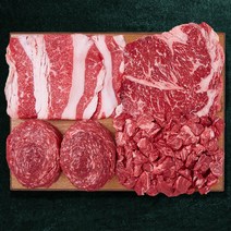 엄마네한우 1++등급 투뿔한우 한라명작 선물세트 1kg_냉장 (우삼겹 채끝등심 불고기 국거리), 한라명작 선물세트(1kg)-아이스박스