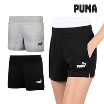 푸마 반바지 ESS 스웨트 쇼츠 4인치 여성 블랙 그레이 2종택1