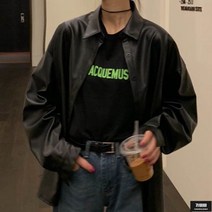 가바바 여성 라이더자켓 셔츠에 입으면 딱 오버핏 가죽자켓 G56131