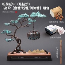 인센스 챔버 스틱 홀더 향로 향초 소나무 창조적 인 장식품, 3. 松荷延年悬挂炉高阶盘香线香倒流香组合