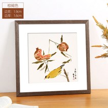 중국화 액자 표구 정사각형 걸이 벽 서예 서화 다이아몬드 십자수 외틀 우드 커스터마이징, 정방형 24인치 [도장심  60.7*60.7 cm ], 1916 모델 - 탄 [단단한 나무 재료]
