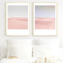 유홍아트 파스텔 핑크사막 러블리감성 인테리어액자 6호(41x32cm) (6064927), 캔버스액자(옆면검정)