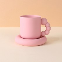 유아스페셜 뭉뚝 버블 머그컵 컵 받침대, 핑크, 1세트