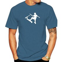 스턴트 스쿠터 두발 묘기 킥보드 Man T Shirts Stunt Scooter Funny 코튼 탑 플러스 사이즈 For Tee Crew N, 06 Men navy blue_02 XS