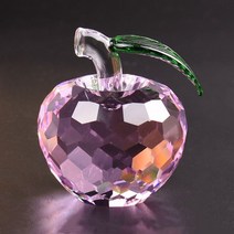 크리스탈 애플 타운 종이 유리 문진 선물 아트 공예 사무실 데스크탑 홈 웨딩 장식, [01] 4cm, [03] Pink