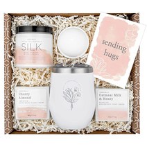 Get Well Soon 여성용 선물 Sending Hugs 스파 박스 케어 패키지 친구를 Sympathy Thinking Of You Recovery Feel Bother 바구니, White Tumbler
