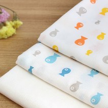 무형광 순면 엠보거즈 원단 기저귀원단 젤리고기 3종택1, 오렌지