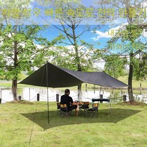 아웃도어 타프 야외 비 및 태양 보호 캠핑 캐노피 피크닉 장비 텐트 캠핑 라이트 접이식 텔레스코픽 UV 차양, 액세서리가없는 검은 커튼400*292cm