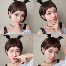 숏컷 컷트가발 숏헤어 귀여운가발 망포함, 옵션:무드-블랙_망O, 단품