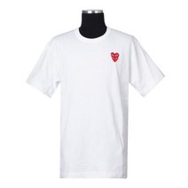 [꼼데가르송] P1T288 2 WHITE 더블하트패치 반팔티셔츠