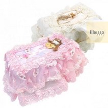 레이스 각티슈 휴지 케이스 티슈커버 휴지홀더, 플라워크림