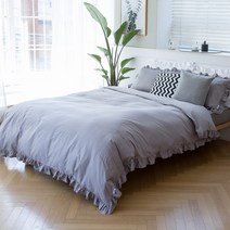 바운티풀 특급호텔침구 60수 면100% 이불커버 프릴 킹 6컬러, 그레이