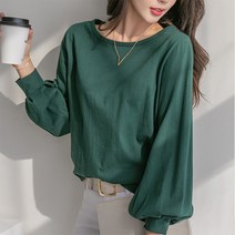 [나크21] (55~100) 루즈핏 벌룬소매 티셔츠 KO11-T-11