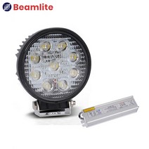 아이맥 LS27 2500루멘 LED 써치라이트 27W 작업등 차량용 선박용 12V 24V 서치라이트, LS27확산형(60도)+SMPS 컨버터 60W