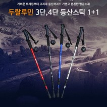 등산스틱 용품 노르딕 3단 4단 접이식 지팡이 워킹, 4단_일자형블랙(1+1)