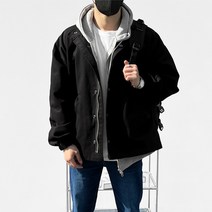 [피팅남] 남자 봄 가을 오버핏 숏야상 자켓 베이지 카키 블랙