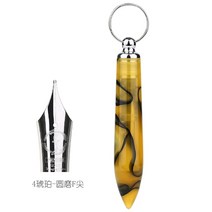 1+1 Penbbs 353 만년필 펜촉 세트 서예 Naginata 아크릴 브라이트 포인트 라운드 그라인딩 F M 교체 엑스트, 01 353-4 Amber round F