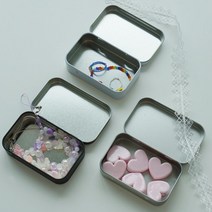 철제 틴케이스 심플 사각 보관함 3컬러 - 악세사리 반지 머리핀 정리함 보관함 미니 사각틴케이스 알루미늄 틴박스 케이스, M 화이트