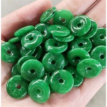 에메랄드목걸이 탄생석 천연 천연석 원석 목걸이 5pc 녹색 옥 비즈 안전 버클 도넛