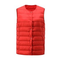 GIORDANO-캐주얼 경량 오리털 조끼 85% 여성용 크루넥 단색 민소매 푸퍼 다운 05372750