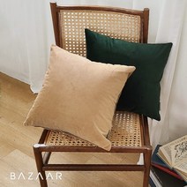 [바자르] 유즈 벨벳 쿠션커버(40x40)1장, 색상:베이지
