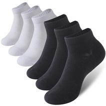 CORFUN5E 여성용 러닝 양말 발목 통기성이 좋고 부드러운 하이킹 사이클링 여행용 white 화이트x6 113694, 블랙x3+화이트x3