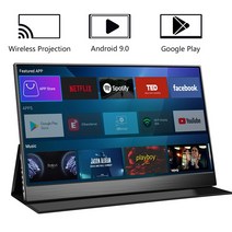 15.6인치 터치스크린 스마트 휴대용 모니터 안드로이드 9.0 IPTV 앱 스토어 구글 플레이 블루투스, [02] Nontouch