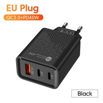 Olaf 40W USB C 충전기 빠른 충전 3.0 PD USB 유형 C 충전기 iPhone 13 용 휴대 전화 충전기 어댑터 Xiaomi Huawei Samsung, 04 EU Black