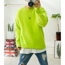 파스텔 컬러 부들부들 라운드 앙고라니트 오버핏 시밀러룩