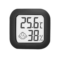 LCD 디지털 온도계 습도 2 습도계 실내 온도 (자석 포함) 조절을 위한 최소/최대 기록, 04 Black