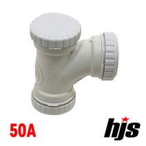 HJS 원터치 방음 2040 CLT 한쪽캡 티 50A (PVC 이음관 PPI 평화 부속 LT 50mm), 1개
