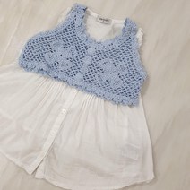 스타일 원 당일배송 유아 크롭 니트 조끼 뷔스티에 레이스