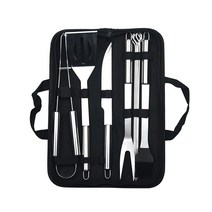 바베큐 그릴 도구 Anti-scald 핸드 헬드 바베큐 그릴 포크 통 빨 피크닉 액세서리 보관 가방 9PCS, ,9PCS