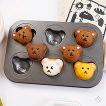 일본 6/12구 곰돌이 베이킹팬 마들렌틀 케익 모양틀, 치요다 6 베어 베이킹 팬