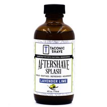Taconic Shave 천연 애프터쉐이브 스플래시 118.3ml(4온스) 유칼립투스 민트 스킨 쿨링 리프레싱 및 모이스처라이징 애프터 쉐이브 리퀴드 포뮬라 성분 포함 장인, 라벤더 라임