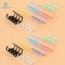 4구 컬러 제본링 10개 무지개 7색 컬러코일링 셀프 제본 문구링 오피스 사무실 똑딱이 제본링, 라벤더퍼플 x 10EA