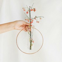 무광 크리스탈 세라믹 공중 행잉 벽걸이 화병 수경식물 생화 모던 오브제 도자기 꽃병, 원형(중)