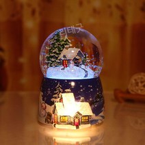 눈송이 오르골 크리스마스 선물 산타 크리스탈 볼, E형